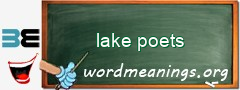 WordMeaning blackboard for lake poets